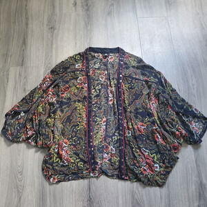 Curations Kimono Topper Bohemian Forest Fairycore Whimsy Dark Cottagecore M/L